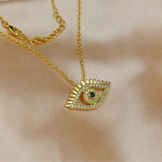 Stylish 18K Gold Plated Evil Eye Necklace For Girls