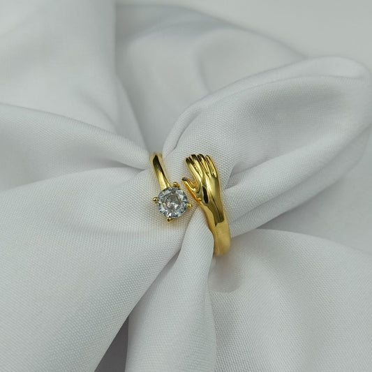 Gold Plated Diamond Hug Ring