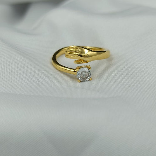 Gold Plated Diamond Hug Ring