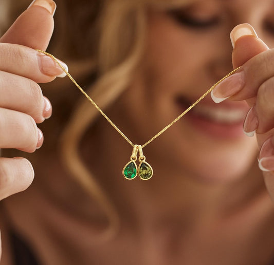 Customized Multiple Birthstone Necklace, Gemstone Necklace