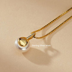 925 Sterling Silver Minimalist Pearl Necklace