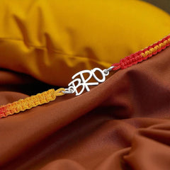 Customized Sterling Silver ‘BRO’ Rakhi with Red-Yellow Thread – Jeluxa Exclusive