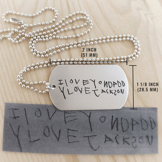 Custom Handwriting Tag Necklace