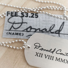 Custom Handwriting Tag Necklace