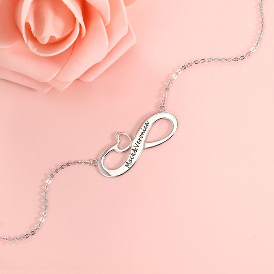 CUSTOM INFINITY COUPLE NAME ENGRAVED NECKLACE FOR YOUR LOVE