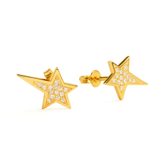Sparkling Star Stud Earrings