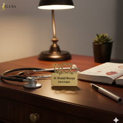 Custom Doctor Name Badge with Stethoscope Design
