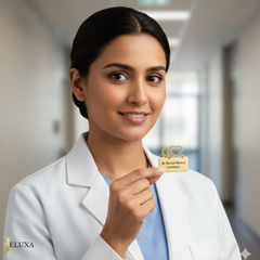 Custom Doctor Name Badge with Stethoscope Design