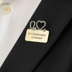 Custom Doctor Name Badge with Stethoscope Design