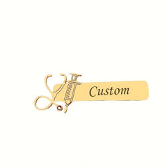 Custom Doctors and Nurses Names Brooch with Birthstone