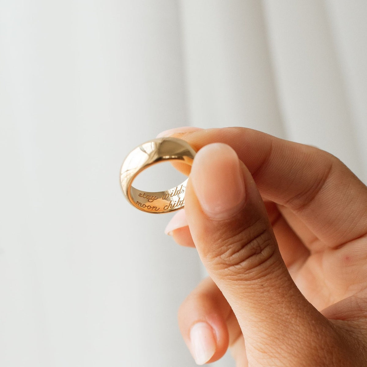 Custom Dome Engraved Band Ring