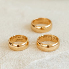 Custom Dome Engraved Band Ring