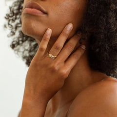 Custom Minimalist Pave Stackable Initial Ring