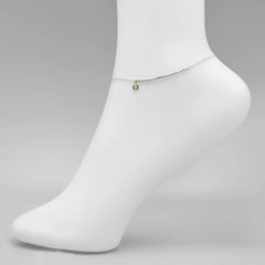 Custom Morse Code Anklet with Birthstone