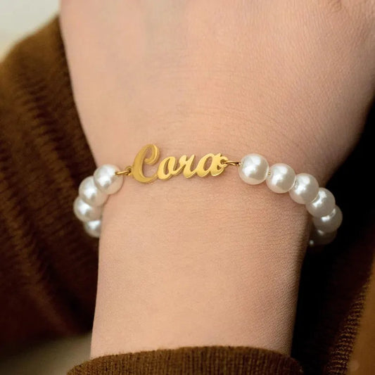 Custom Pearl Name Bracelet