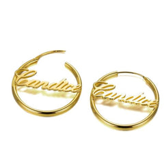 Custom Script Name Hoop Earring