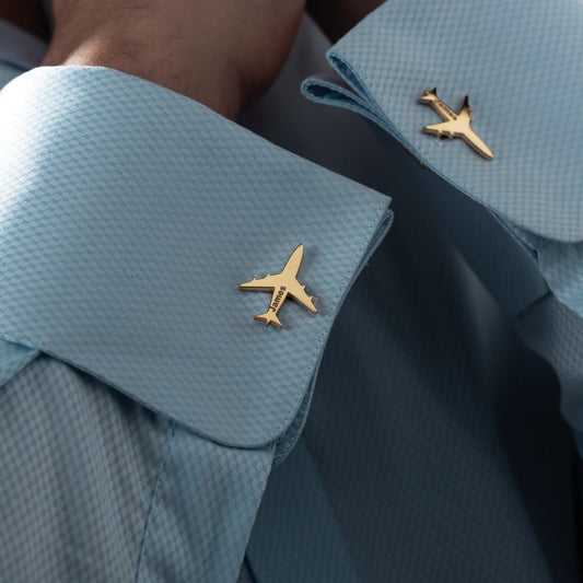 Custom Aeroplan Cufflinks for Airhostess-Pilot