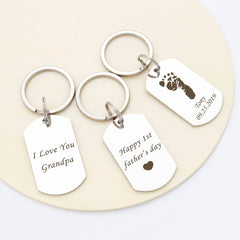 Custom Baby Footprint Keychain