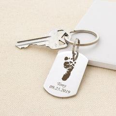 Custom Baby Footprint Keychain