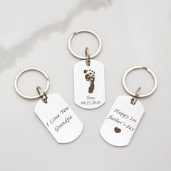 Custom Baby Footprint Keychain