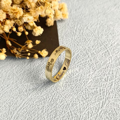 Custom Birth Flower & Name Ring