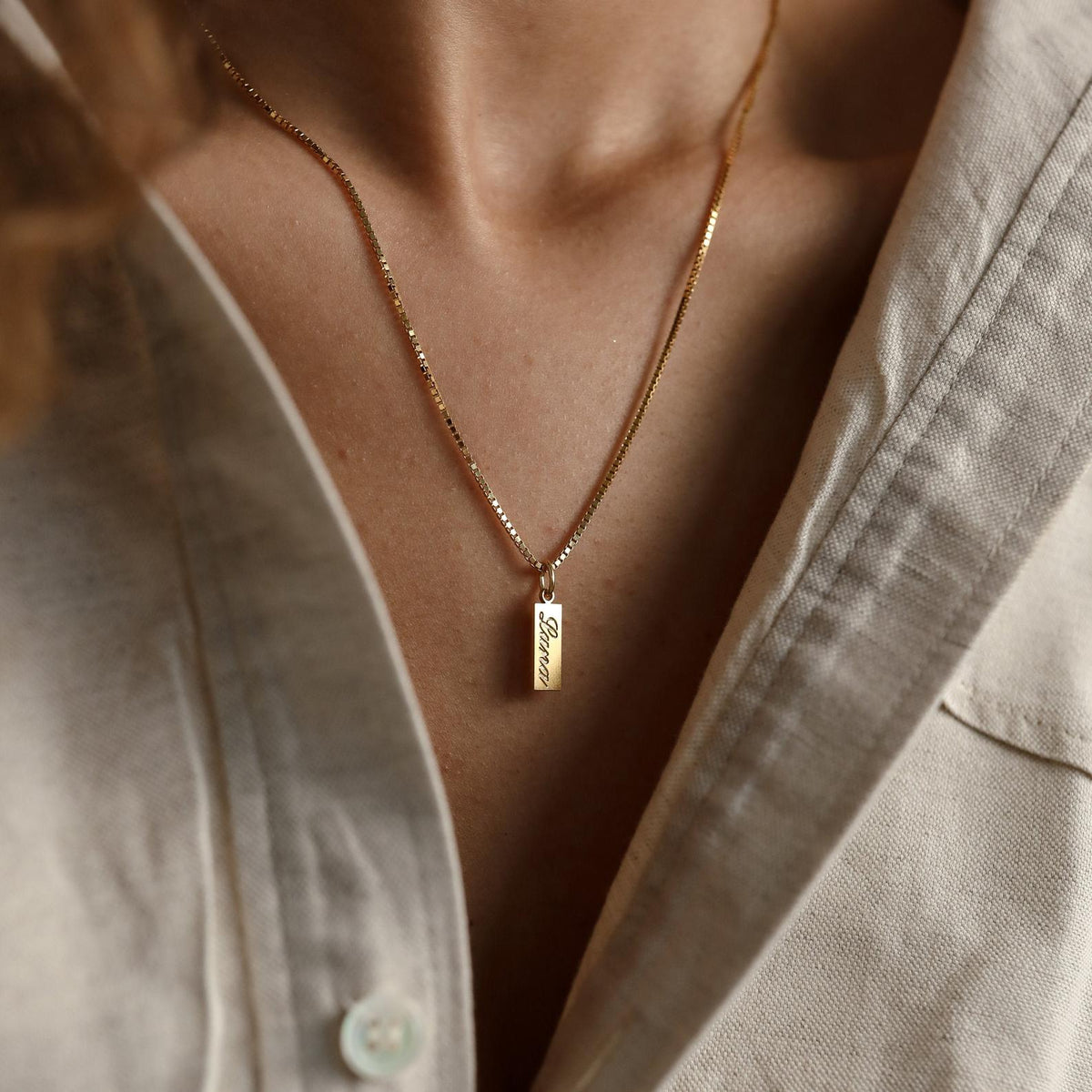 Custom Dainty Tag Name Necklace