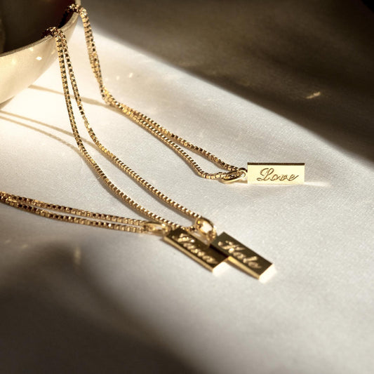Custom Dainty Tag Name Necklace