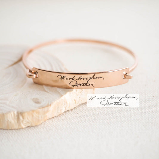 Custom Handwriting Bar Bangle