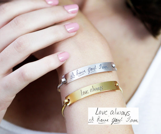 Custom Handwriting Bar Bangle