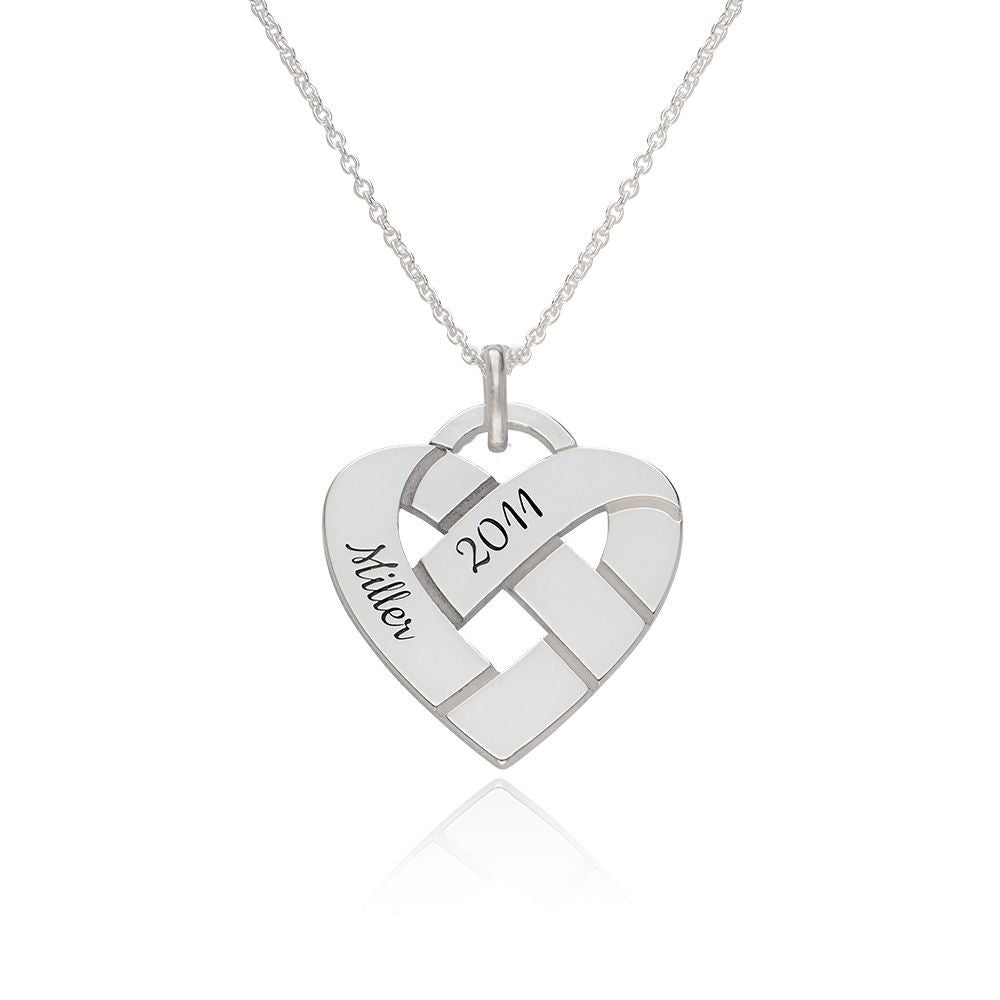 Custom Heart Knot Necklace in Sterling Silver