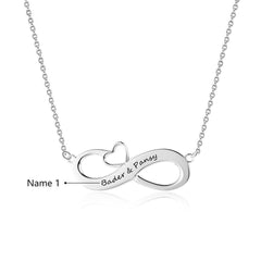 Custom Infinity Couple Name Engraved Necklace For Your Love