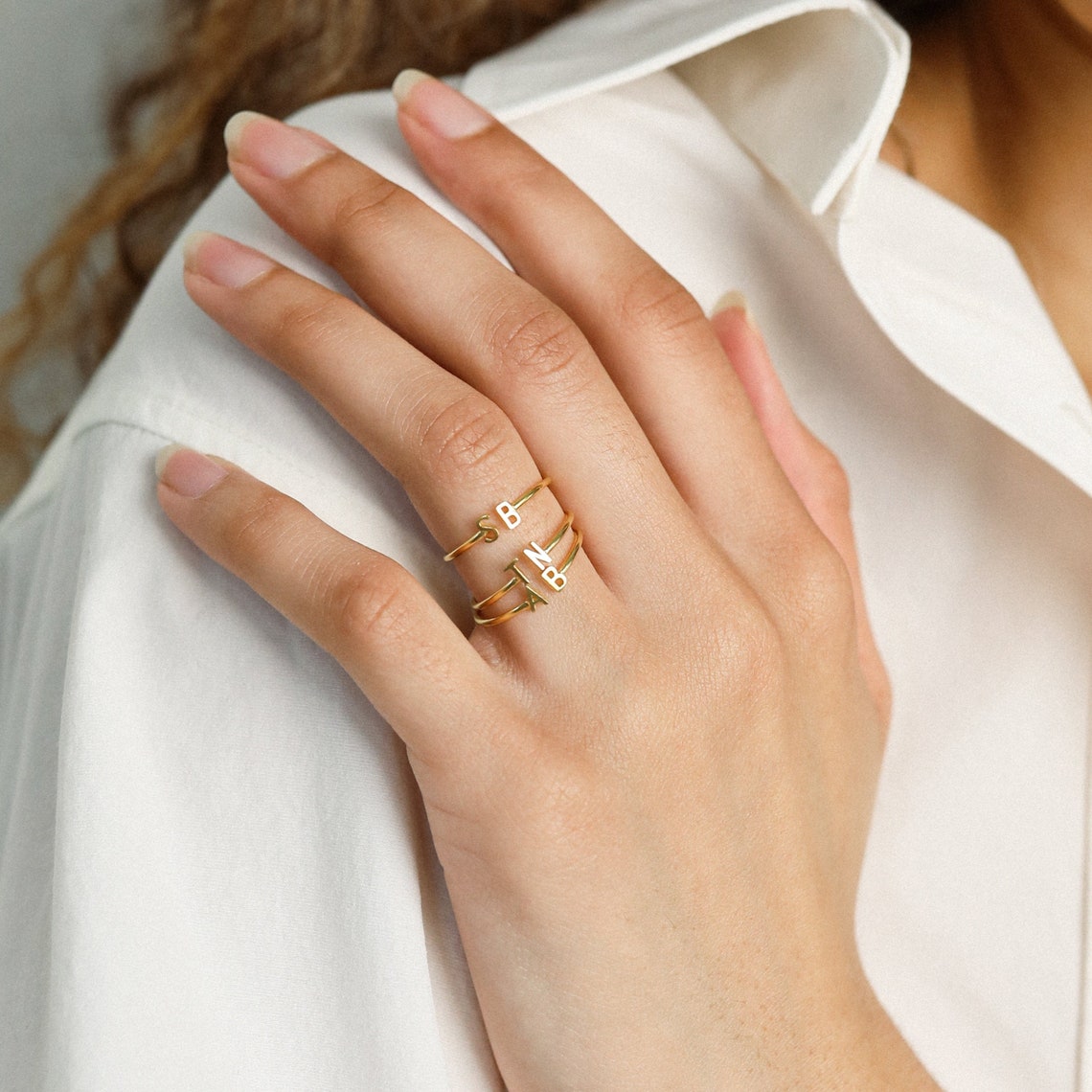 Custom Initial Couple Letter Ring For Lovely Couples