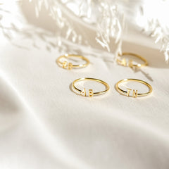 Custom Initial Couple Letter Ring For Lovely Couples