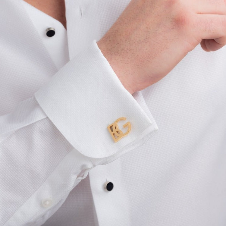 Custom Initial Letter Engraving Square Cufflinks