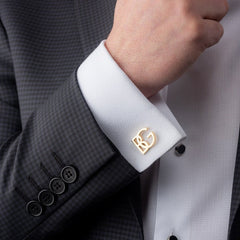 Custom Initial Letter Engraving Square Cufflinks