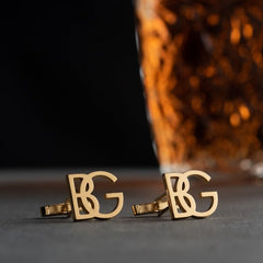 Custom Initial Letter Engraving Square Cufflinks