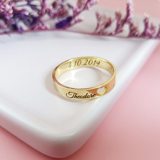 Custom Inside Outside Engraved Name Ring