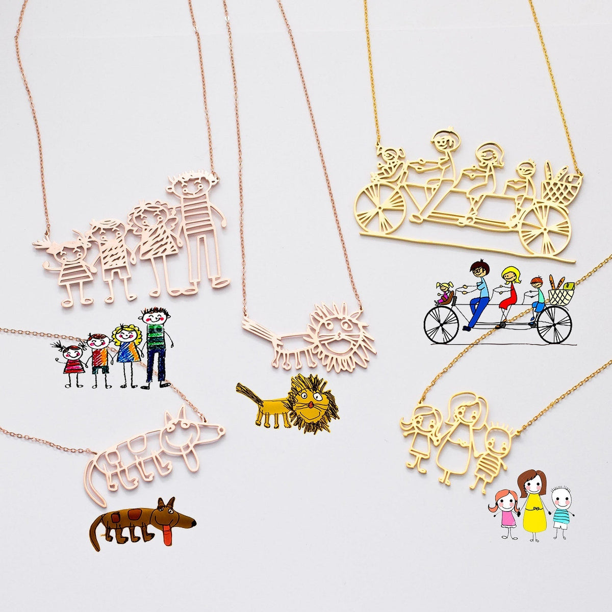 Custom Kids Drawing Necklace