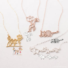 Custom Kids Drawing Necklace