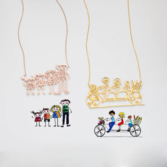 Custom Kids Drawing Necklace