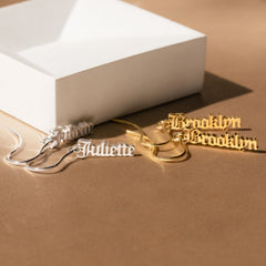 Custom Old English Dangling Name Earrings