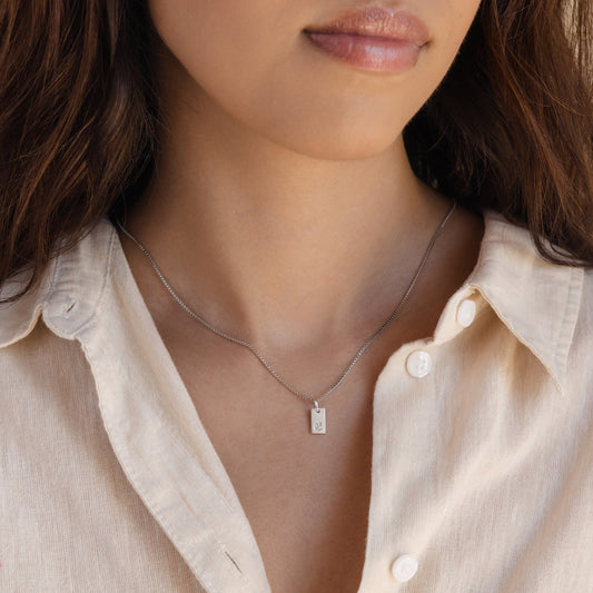 Custom Old English Mini Tag Necklace