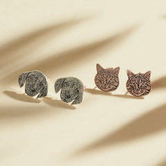 Custom Pet Portrait Studs Earrings