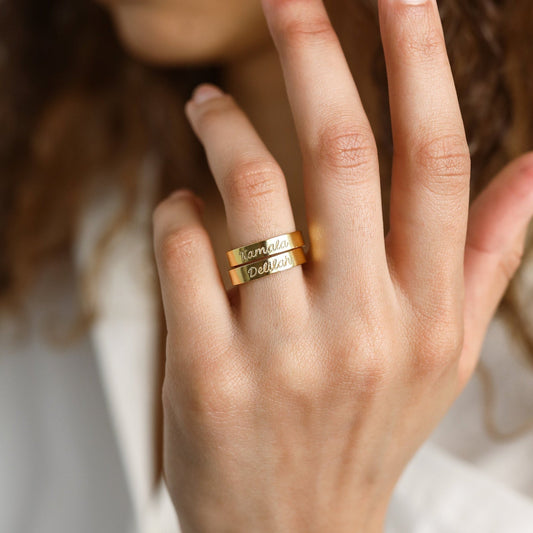 Custom Sterling Silver Text Engraved Handmade Ring