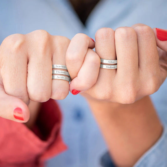 Custom Two & Three Name Engraved Ring