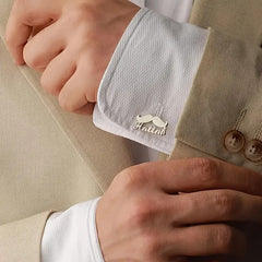 Customizable Engraved Name & Moustache Design Cufflinks