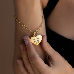 Customized Fingerprint-Footprint & Text engraved Heart Bracelet