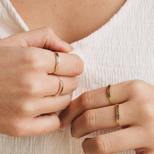 Customized Flower Bar Ring