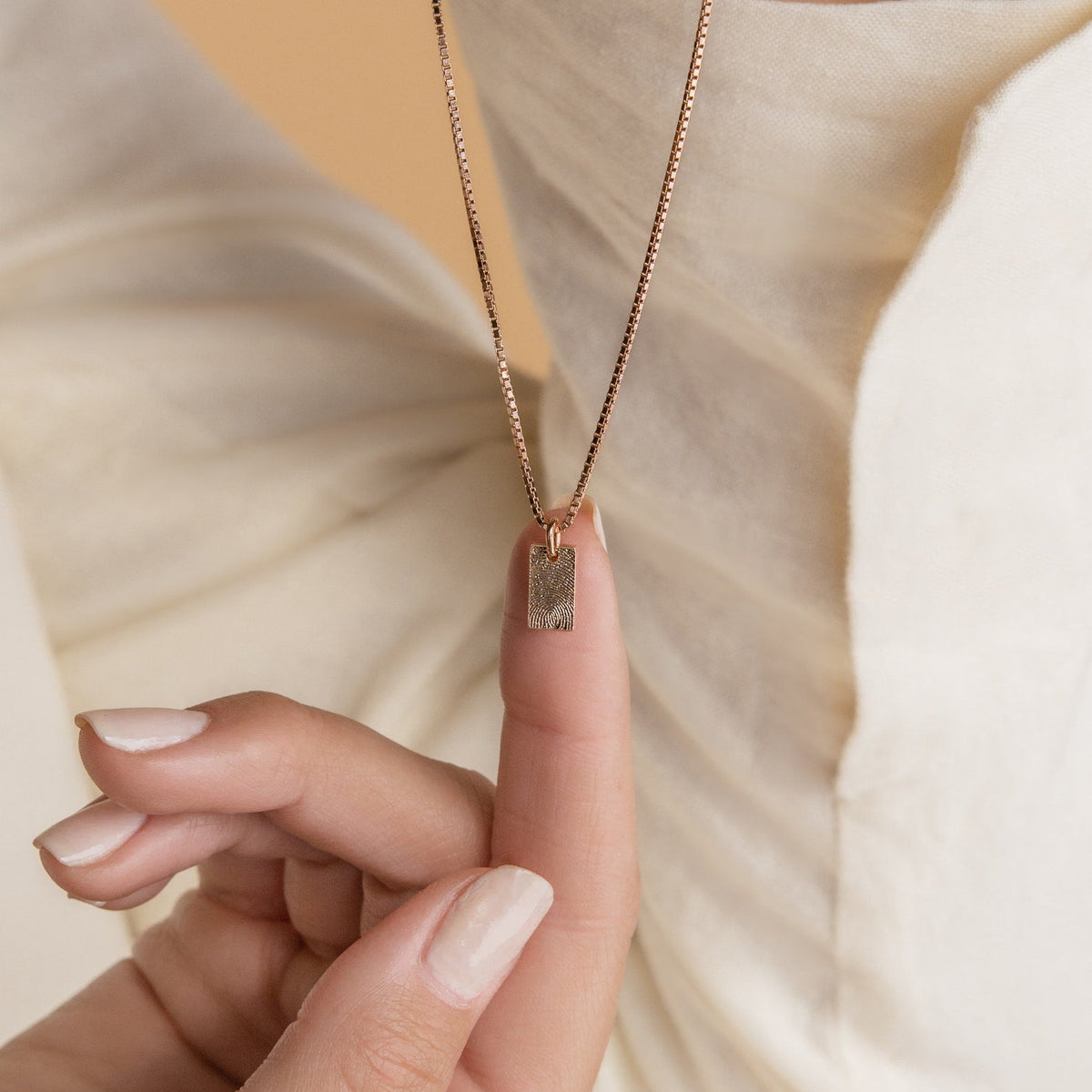 Customized Mini Fingerprint Tag Necklace