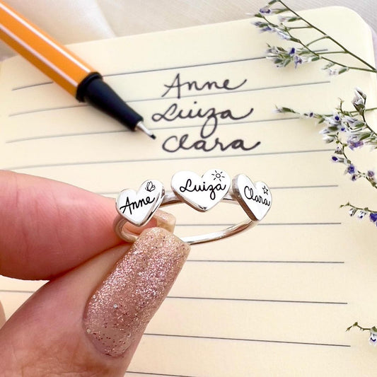 Customized Names Beautiful Heart Ring